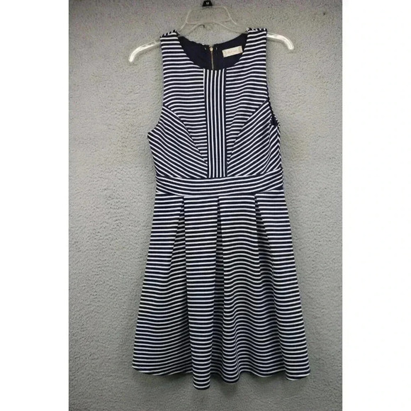 Altar'd State Striped Fit & Flare Dress-Size Medium-Navy and White - Picture 1 of 6